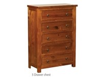 Curlew 5 Drawer Chest Oak Assembled