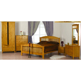 Sweet Dreams Foster 2 Drawer Bedside Cabinet in Warm Pine coloured Rubberwood