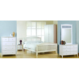 Loren 5 Drawer Chest in White finished Rubberwood