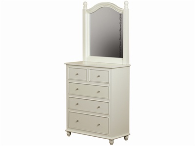 Sophie 5 Drawer Chest and Mirror Small Single