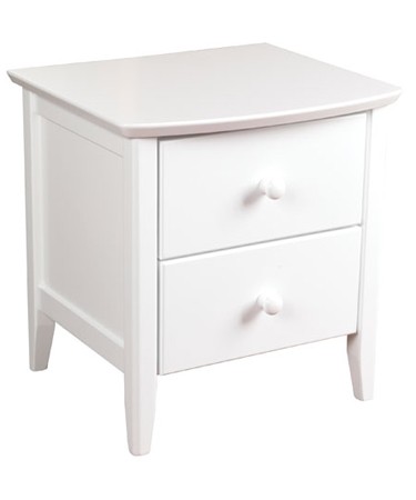 White Shaker Style Two Drawer Bedside Cabinet