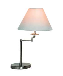 Swing Arm Satin Nickel Metal Table Lamp