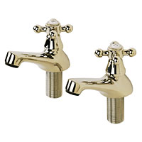 SWIRL Traditional Gold Effect Bath Tap Pair