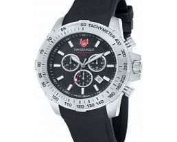 Swiss Eagle Mens Herzog Black Chronograph Watch