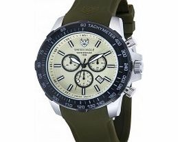 Swiss Eagle Mens Herzog Green Chronograph Watch