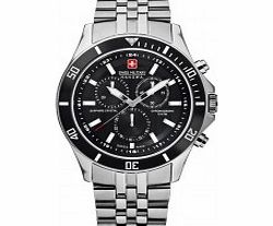Swiss Military Mens Black and Silver Flagship