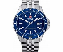 Swiss Military Mens Blue and Silver Flagship Watch