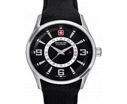 Swiss Military Mens Silver and Black Navalus Watch