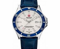 Swiss Military Mens White and Blue Flagship Watch