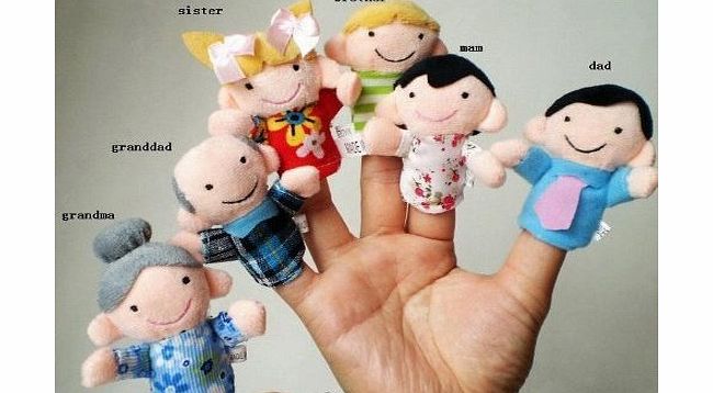 SWT 6 PCS Happy Family Member Finger Puppet Set --- Perfect Gifts for Kids --- Great for Developing a Childs Imagination and Creativity