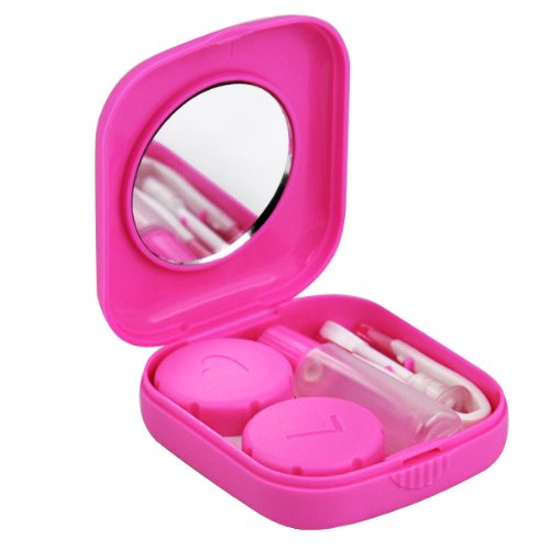 SWT Pocket Size Pink Mini Contact Lens Travel Kit Case