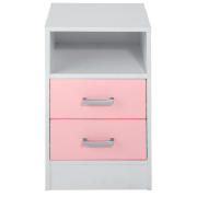 2 drawer Bedside Chest, Pink