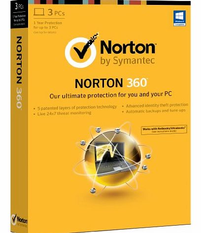 Symantec Norton 360 2013 - 1 User, 3 PCs, 1 Year Subscription