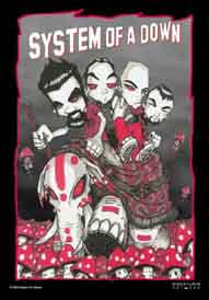 System Of A Down Cartoon Textile Poster