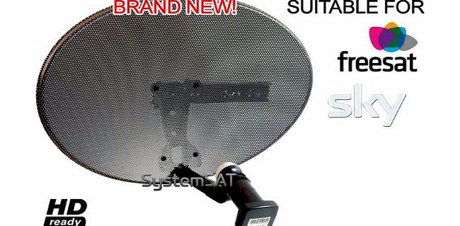 Systemsat Zone 1 Satellite Dish amp; Quad Lnb for Sky Freesat HD SD