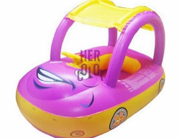Inflatable Baby Float Seat Boat Beach Car Sun Shade Water Swimming Pool Canopy (Blue)