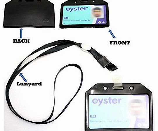 SystemsEleven Rubber ID Badge Holder Lanyard for ID Identity Security Cards Neck String Clip
