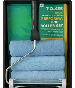 T-Class Delta 9 x 1.3/4-inch Medium Knitted Pile Roller Set (3 Sleeves)