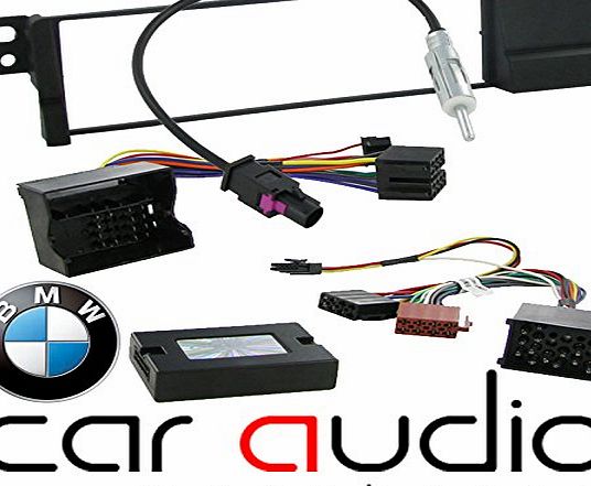 BMW 3 Series E46 1998 - 2005 Car Stereo Radio Fascia Panel, Aerial Adaptor & Steering Wheel Control Volume Interface Kit