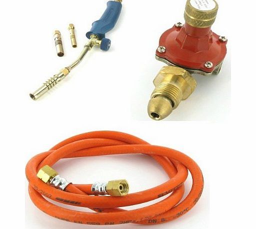 T4J - Propane Torch   Brass Regulator   Hose   3 Nozzles, Soldering Brazing Kit