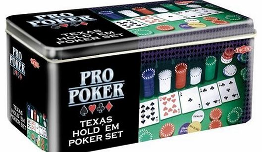 Tactic Games UK Pro Poker Texas Holdem Set - Tin