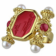 Classics Collection - Pearls & Rubies 18K Gold Ring