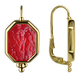 Classics Collection - Red 18K Gold Drop Earrings