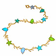Marina Collection - Blue & Green 18K Gold Necklace