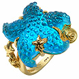 Marina Collection - Blue Starfish 18K Gold Ring