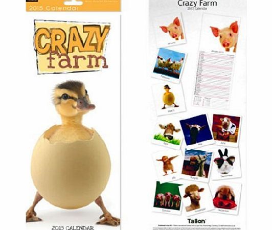 Tallon 2015 Crazy Farm Super Slim Month Per Page Wall Calendar - 12 Images 0507