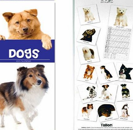 Tallon 2015 Cute Dogs Super Slim Month Per Page Wall Calendar - 12 Images 0500