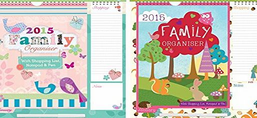 Tallon 2015 Family Organiser / Calendar Planner with Shopping List, Notepad, Pen X 1
