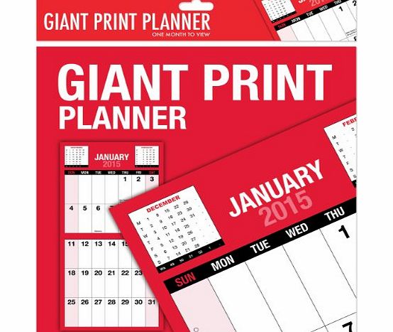 Tallon 2015 giant print planner calendar - one month to view