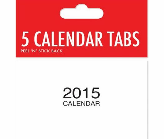 Tallon 2015 mini calendar tabs with peel and stick back - 1 pack of 5 tabs