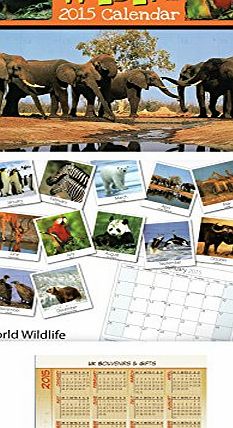 Tallon 2015 Wildlife 16 Months Square Wall Calendar Panda Polar Bear Whales Elephants Animals Birds Free Pocket Calendar Christmas Gift