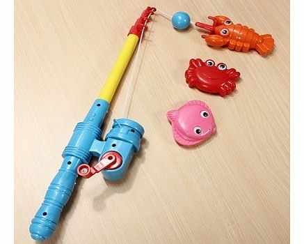 Tanzimarket High Quality Baby Multicolor Plastic Telescopic Rod Magnet Child Water Fishing Toy