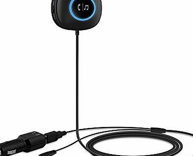 TaoTronics Bluetooth 4.0 Receiver Hands-Free Car Kit (Supports aptX, Stereo Music, Built-in Mic, 10-metre range, 2.1A USB charger)