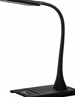 Elune Desk Lamp (7 Level Dimmer, Touch Sensitive Slider, Adjustable Gooseneck) - Black