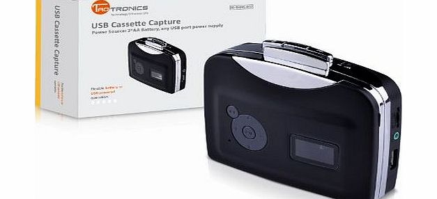 TaoTronics Portable Tape Cassette-to-MP3 Converter Capture Adapter Digital Audio Music Cassette Player with Earphones
