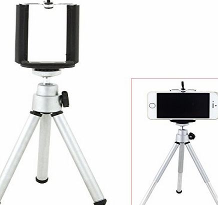 Cell Phone Clip Clamp for Mobile Phone Camera iPhone 5S 5C 5 4S 4 iPod SamSung Galaxy and Mini 360 Rotatable Stand Tripod Mount