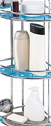 Tatkraft Conrad Vacuum Screw HARD Triple Corner Bathroom Rack 23 X 17.5 X 58.5 cm Anti Rust 4-Layered Chromed Steel