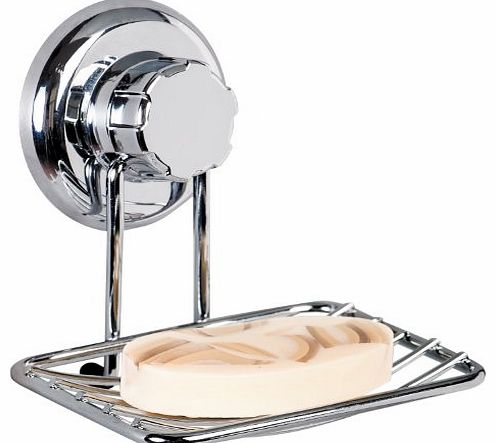 Tatkraft Soap Dish Holder MegaLock Chrome Plated Steel Vacuum Suction Cup 73 mm