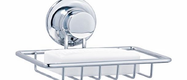 Tatkraft Soap Dish Holder Swiss Line Chrome Plated Steel Vacuum Suction Cup