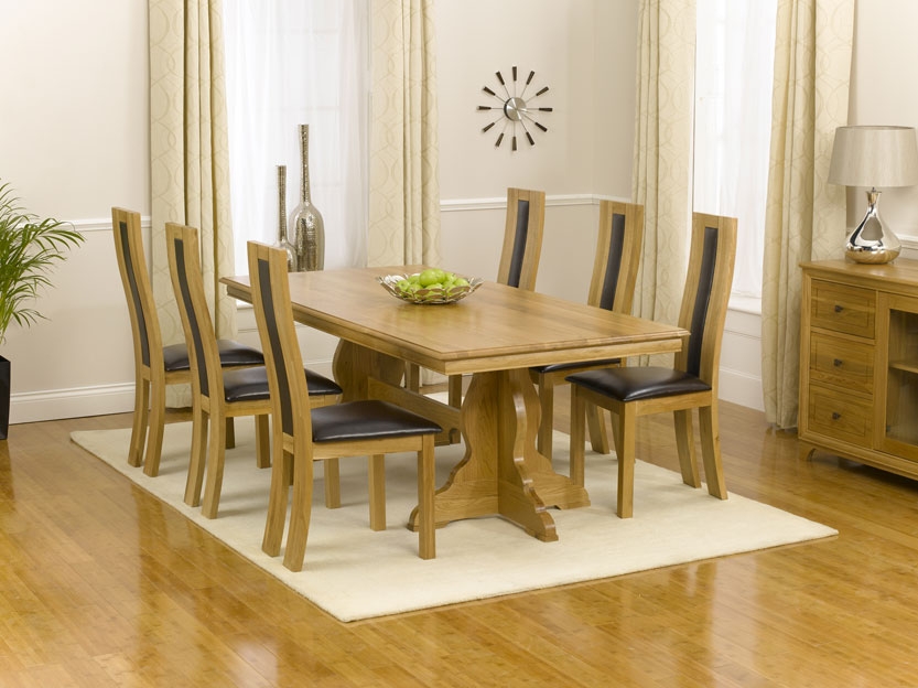 Tavira Oak Dining Table - 180cm and 6 Santander