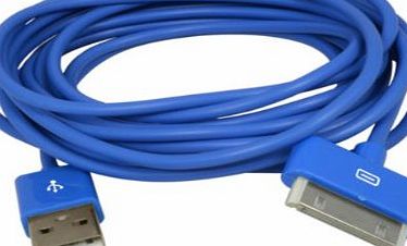  30 Pin Blue USB Data Sync Charger Cable 1meter for iPhone 4s, 4, 3GS, 3 amp; Ipad 3, Ipad2, Ipad, ipod