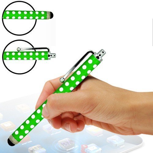 Universal Polka Dot Green Stlyus for all phones including all Smart phones, PDA, Tablets including Iphone 5S, 5C, 5, 4s 4, 3gs, 3 Samsung S4. S3, all devices with Smart Touch by TB1 Products 