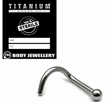 TDi bodyjewellery Sterile Titanium Body Jewellery in sterile pouch. Titanium Nose Stud in Mirror Polish with 2.0mm ball. 1.0mm gauge.