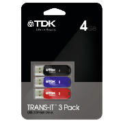 TDK 4GB USB X3 MULTIPACK