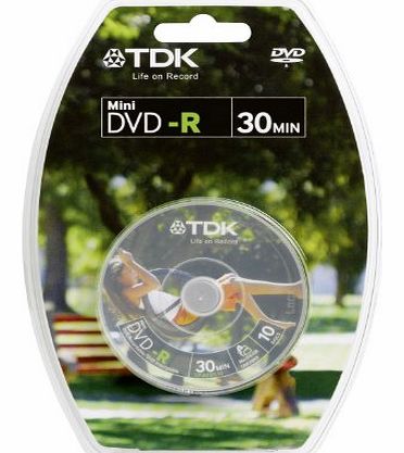 TDK 8cm DVD-R 1.4GB camcorder discs 10 disc spindle