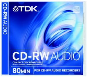 TDK CD-RW 80 Rewritable Audio Disk (Pack 10)
